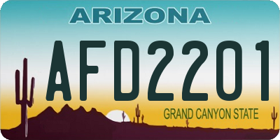 AZ license plate AFD2201