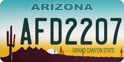 AZ license plate AFD2207