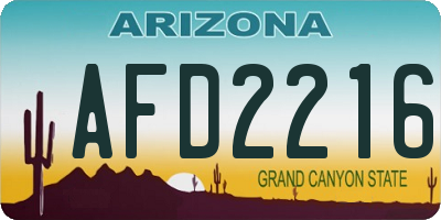 AZ license plate AFD2216