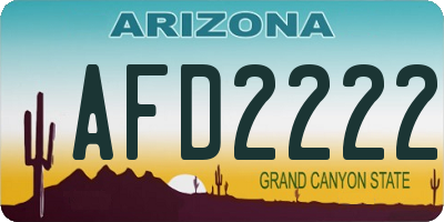 AZ license plate AFD2222