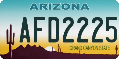 AZ license plate AFD2225