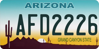 AZ license plate AFD2226