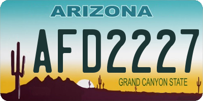 AZ license plate AFD2227