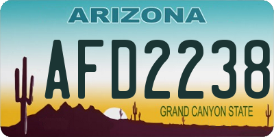AZ license plate AFD2238