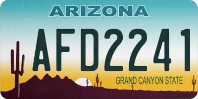 AZ license plate AFD2241
