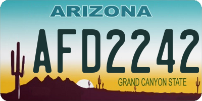 AZ license plate AFD2242