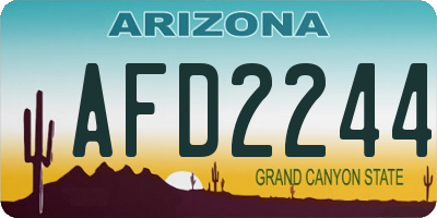 AZ license plate AFD2244