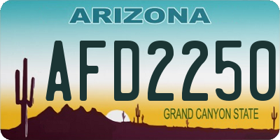 AZ license plate AFD2250