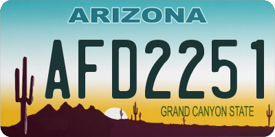 AZ license plate AFD2251