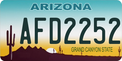 AZ license plate AFD2252