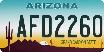 AZ license plate AFD2260