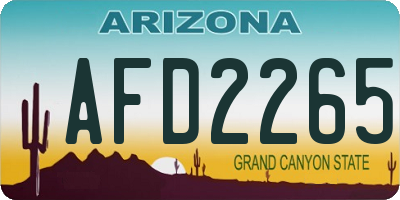 AZ license plate AFD2265
