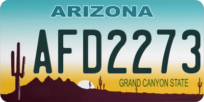 AZ license plate AFD2273