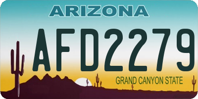 AZ license plate AFD2279