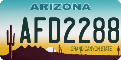 AZ license plate AFD2288