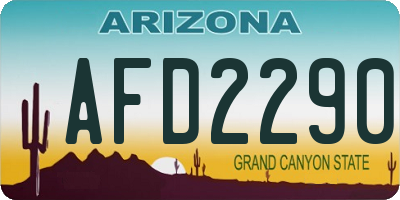 AZ license plate AFD2290
