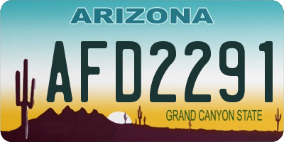 AZ license plate AFD2291