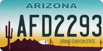 AZ license plate AFD2293