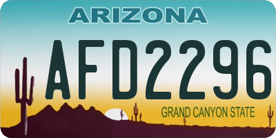 AZ license plate AFD2296