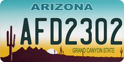AZ license plate AFD2302