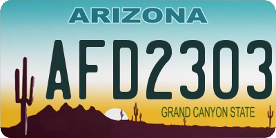 AZ license plate AFD2303