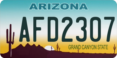 AZ license plate AFD2307
