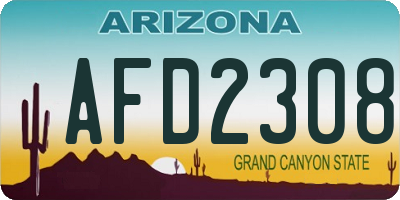 AZ license plate AFD2308