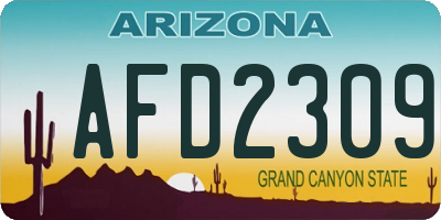 AZ license plate AFD2309