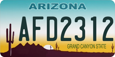 AZ license plate AFD2312