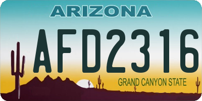 AZ license plate AFD2316