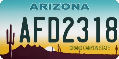 AZ license plate AFD2318