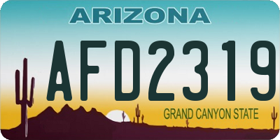 AZ license plate AFD2319