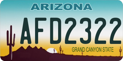 AZ license plate AFD2322