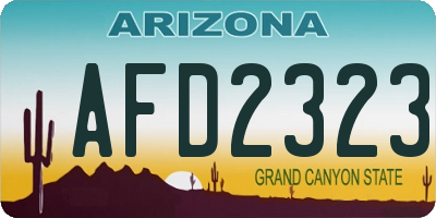 AZ license plate AFD2323
