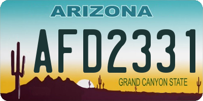 AZ license plate AFD2331