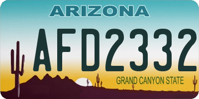 AZ license plate AFD2332