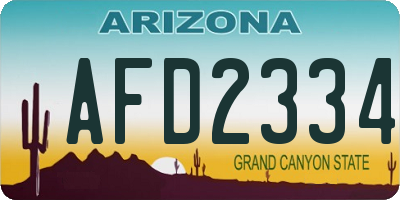 AZ license plate AFD2334