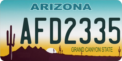 AZ license plate AFD2335