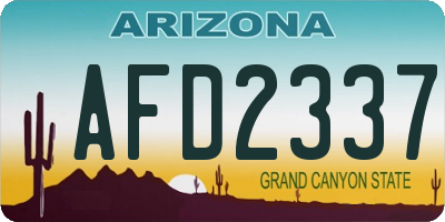 AZ license plate AFD2337