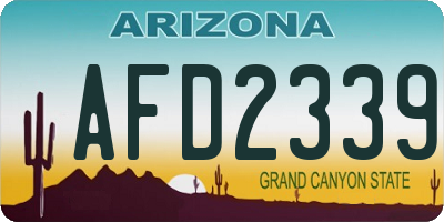 AZ license plate AFD2339