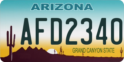 AZ license plate AFD2340