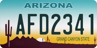 AZ license plate AFD2341