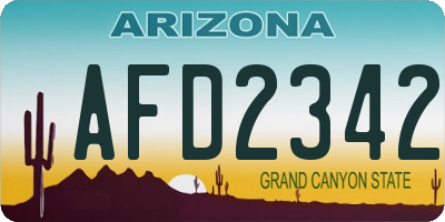 AZ license plate AFD2342