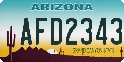 AZ license plate AFD2343