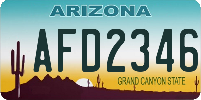 AZ license plate AFD2346