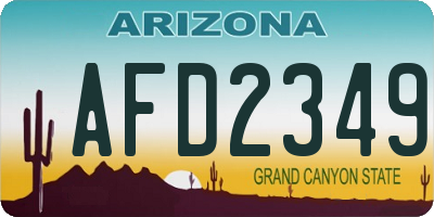 AZ license plate AFD2349