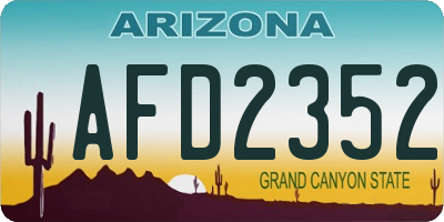 AZ license plate AFD2352