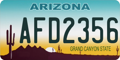 AZ license plate AFD2356