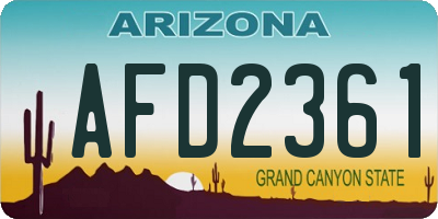 AZ license plate AFD2361