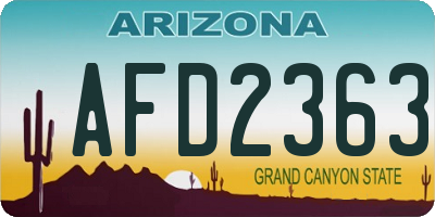 AZ license plate AFD2363